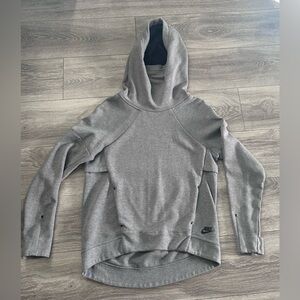 Nike Tech Fleece Hoodie Women's Small Gray Pullover Cowl Neck 789534